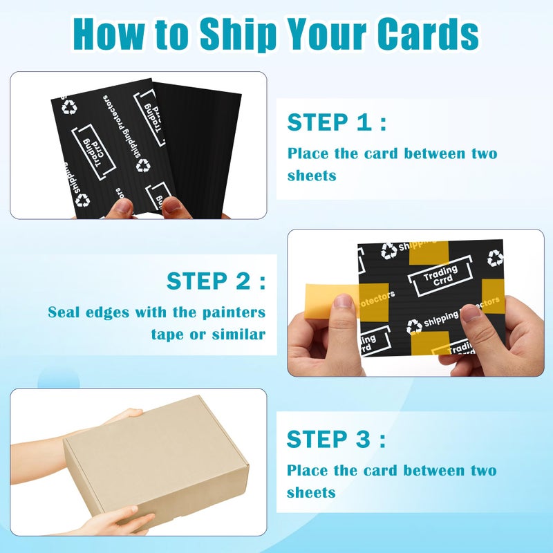 Coolrunner 200 Pack Trading Card Shipping Protector Coolrunner 3.5"" x 4.5"" Plastic Card Protectors Card Mailers durable Card Savers for Trading Cards Hard Plastic Flats for Card Breakers, Black - Image 4